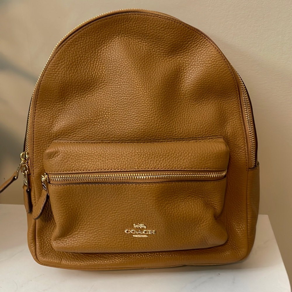 Camel color coach backpack